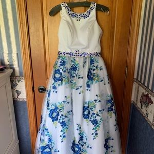 2 piece ballgown prom dress